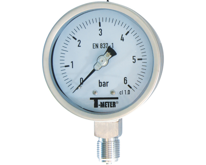 Full stainless steel pressure gauge dry radial Ø100 1617